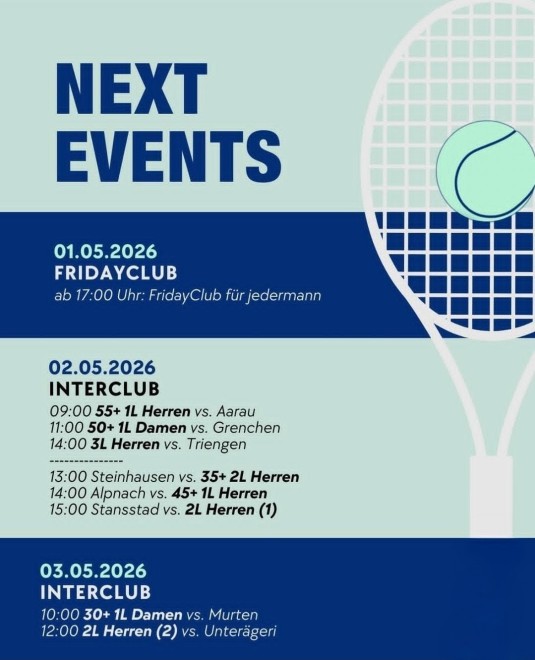 Spielplan Interclub-Runde 1 TC Sempach