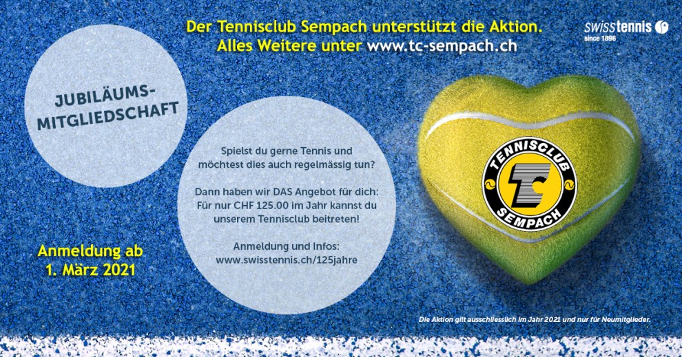Jubiläumsaktion 125 Jahre Swiss-Tennis